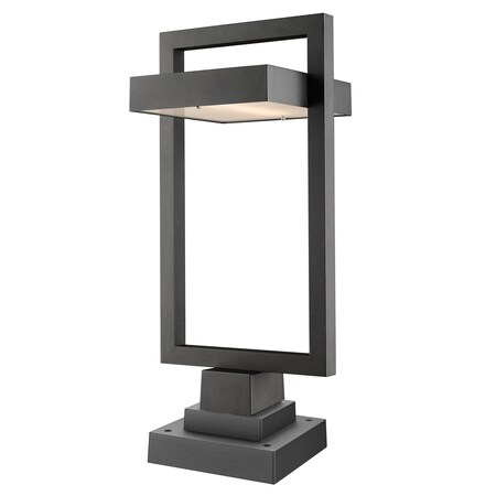 Luttrel 1 Light Outdoor Pier Mounted Fixture, Black & Frosted